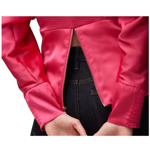 Long Sleeve V-Neck Empire Waist Blouse- Hollywood Pink Sz. 4 - Picture 3 of 15